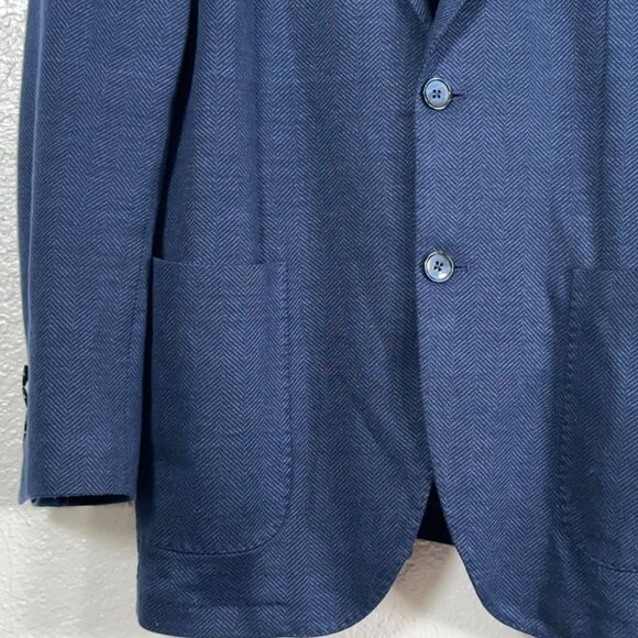 L.B.M. 1911 Tailored Limited Edition Unstructured Herringbone Blazer Men's Size - Picture 4 of 12